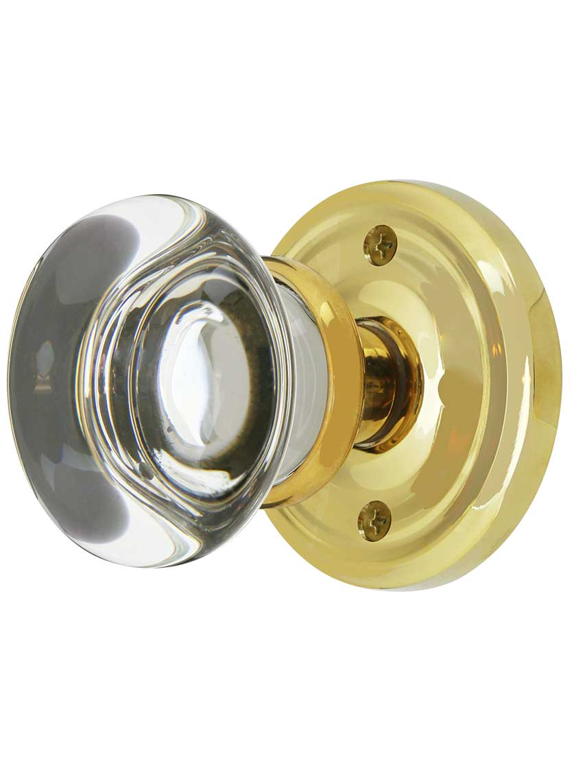 Classic Rosette Door Set with Providence Crystal Glass Knobs